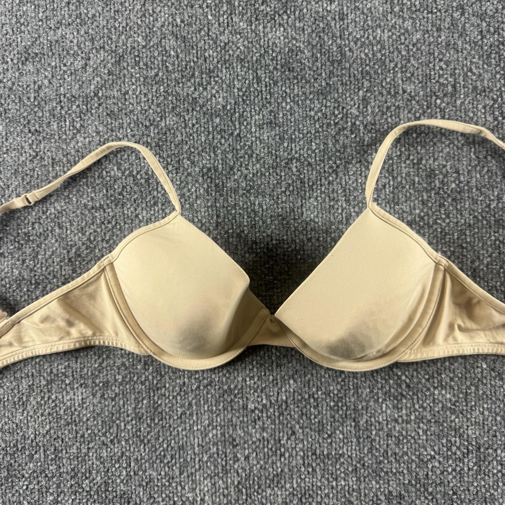 PINK‎ T-Shirt Bra Womens 34C Beige Molded Underwire Demi Adjustable Straps